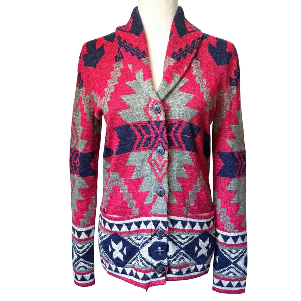 Denim & Supply Ralph Lauren Sweater Southwestern Jacquard Shawl Collar M